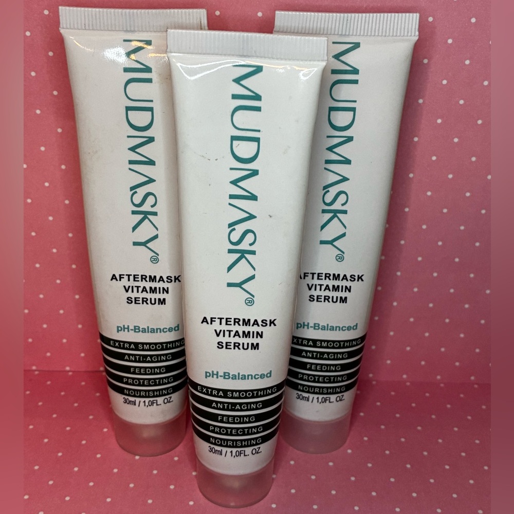 (3) Mudmasky Aftermask Vitamin Serum $54 MSRP EA $162 Value Full Size New Sealed